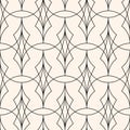 Vector art deco seamless pattern. Luxury monochrome geometric linear ornament Royalty Free Stock Photo