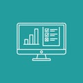 Vector art of digital display showing data analysis and task management, representing efficient workflow and technological Royalty Free Stock Photo