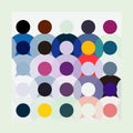 Vector art, diverse crowd abstract pattern, society and community concept.