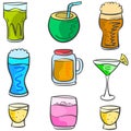 Vector art drink various doodles