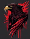 Vector art of elegant eagle with side facing, monochromatic, minimalist, logo, t-shirt design