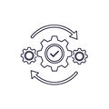 Vector art of gear mechanism illustration, depicting process optimization, efficiency, and operational excellence with Royalty Free Stock Photo