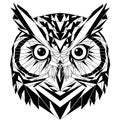 Vector art of geometric owl head, a striking design featuring sharp angles and bold contrasts, creating a modern and captivating Royalty Free Stock Photo