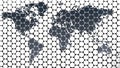 Vector art graphic design world map white and black