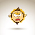 Vector art hand drawn illustration of angry person, emotions on