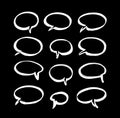 Vector art illustration grunge speech bubbles. Set of hand drawn paint object for design use. Abstract brush drawing Royalty Free Stock Photo