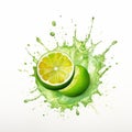 Bold Lime Illustration With Vibrant Colors And Chromatic Purity