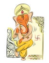 Lord Ganesha dancing for card and invitation