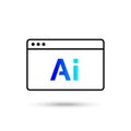 Vector art of a modern ai web browser icon, symbolizing artificial intelligence technology and its integration into online Royalty Free Stock Photo