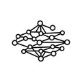 Vector art of network connection nodes depicting data structure, connection, and networking for technology and science Royalty Free Stock Photo