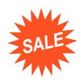 Vector art of orange sale burst with white text Royalty Free Stock Photo