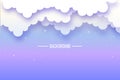 Vector art of overlapping clouds above the sky cartooned reaction.