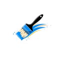 Vector art of paint brush with blue paint, a symbol of creativity, artistic expression, and the joy of adding color Royalty Free Stock Photo
