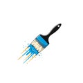 Vector art of paint brush with blue paint, a versatile tool for artistic expression and creative projects in various mediums Royalty Free Stock Photo
