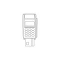 Vector art of point of sale terminal a device for processing electronic payments, commonly used in retail and service environments Royalty Free Stock Photo