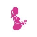 Vector art of pregnant symbol Royalty Free Stock Photo