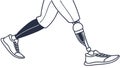 Vector art of a prosthetic leg, symbolizing innovation and overcoming challenges, vector design Generative AI Royalty Free Stock Photo