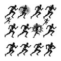 Vector art runner silhouette with white background. Royalty Free Stock Photo