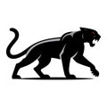 Vector art of a sleek black panther set Royalty Free Stock Photo