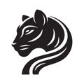 Vector art of a sleek black panther set Royalty Free Stock Photo