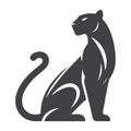Vector art of a sleek black panther set Royalty Free Stock Photo