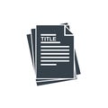 Vector art of stack of documents with a title and lines of text, representing paperwork, reports, or important information Royalty Free Stock Photo