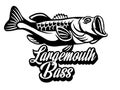 black and white of largemouth bass fish Royalty Free Stock Photo