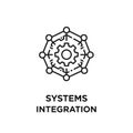 Vector art of systems integration icon representing interconnectedness, technology, and seamless operation for business and Royalty Free Stock Photo