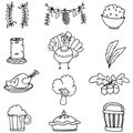 Vector art of thanksgiving doodle