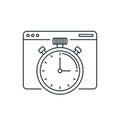Vector art of website loading time and performance, featuring a browser window and a stopwatch measuring the speed and efficiency Royalty Free Stock Photo
