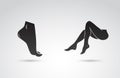 Woman legs vector icon on white background.