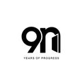 Vector art of 90 years of progress logo, a symbol of growth, achievement, and forwardthinking innovation Royalty Free Stock Photo