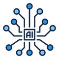 Vector Artificial Intelligence Brain AI colored icon or design element Royalty Free Stock Photo