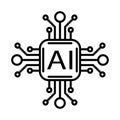 vector ai processor chip icon Royalty Free Stock Photo