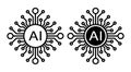 vector ai processor chip icon