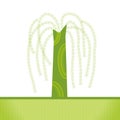 vector: artistic brushwork willow tree Royalty Free Stock Photo