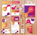 Vector artistic corporate identity template with