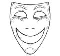 Vector Artistic Drawing Illustration of Happy Smiling Comedy Mask