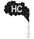 Vector Artistic Drawing Illustration of Smokestack, Industry or Factory Air HC Pollution