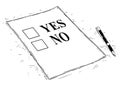 Vector Artistic Drawing Illustration of Yes and No Questionnaire Form Royalty Free Stock Photo