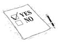 Vector Artistic Drawing Illustration of Yes and No Questionnaire Form Royalty Free Stock Photo