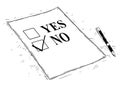 Vector Artistic Drawing Illustration of Yes and No Questionnaire Form Royalty Free Stock Photo