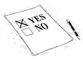 Vector Artistic Drawing Illustration of Yes and No Questionnaire Form Royalty Free Stock Photo
