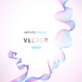 Vector artistic fractal ribbon design.