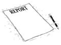 Vector Artistic Drawing Illustration of Empty Report Document