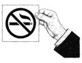 Vector Artistic Drawing Illustration of Hand Holding No Smoking Sign Royalty Free Stock Photo