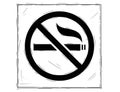 Vector Artistic Drawing Illustration of No Smoking Symbol or Sign Royalty Free Stock Photo