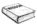 Vector Artistic Drawing Illustration of Old Closed Book of Wisdom Royalty Free Stock Photo