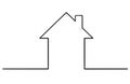 Vector Artistic Drawing Illustration of Simple Family House Silhouette