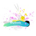 Vector artistic Rhythmic Gymnastic sketch clubs.